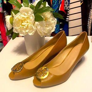 EUC Size 11 Tory Burch Wedge Peep Toe